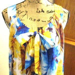 Lane Bryant Womens Sleeveless Tunic Top, Watercolor Print, Loose Fit, Size 14/16